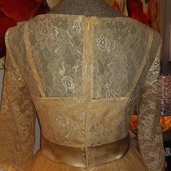 💃Host Pick! Vintage Style Golden Tulle Dress🧚‍♀️ - Picture 5 of 8